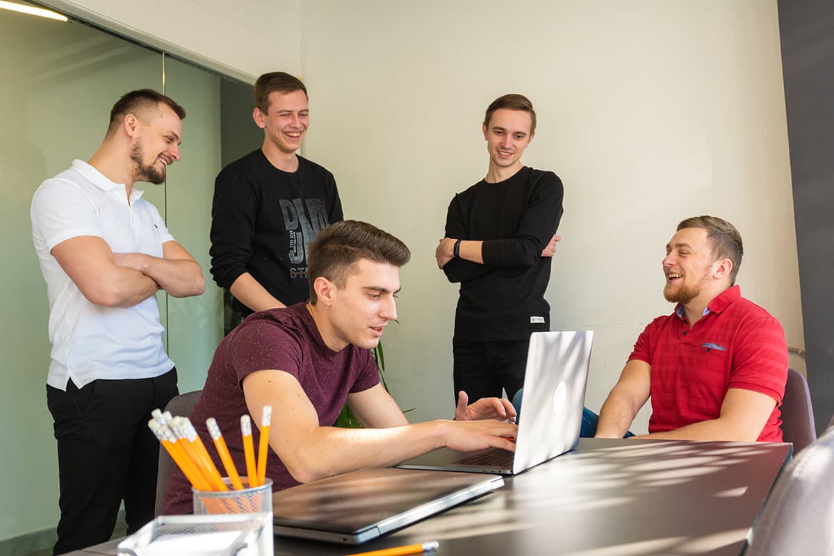 BrainCode team member building a web application